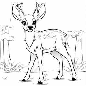 Fun Cartoon Deer Coloring Pages 2