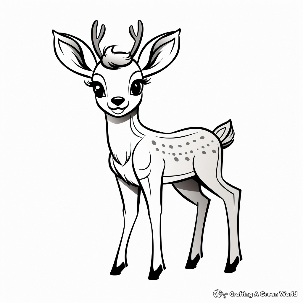 Fun Cartoon Deer Coloring Pages 4