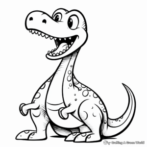 Fun Cartoon Diplodocus Coloring Pages 3