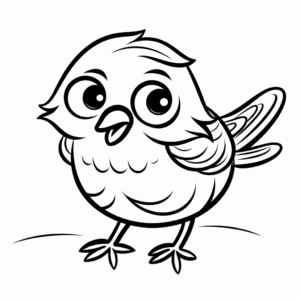 Fun Cartoon Mockingbird Coloring Pages for Kids 1