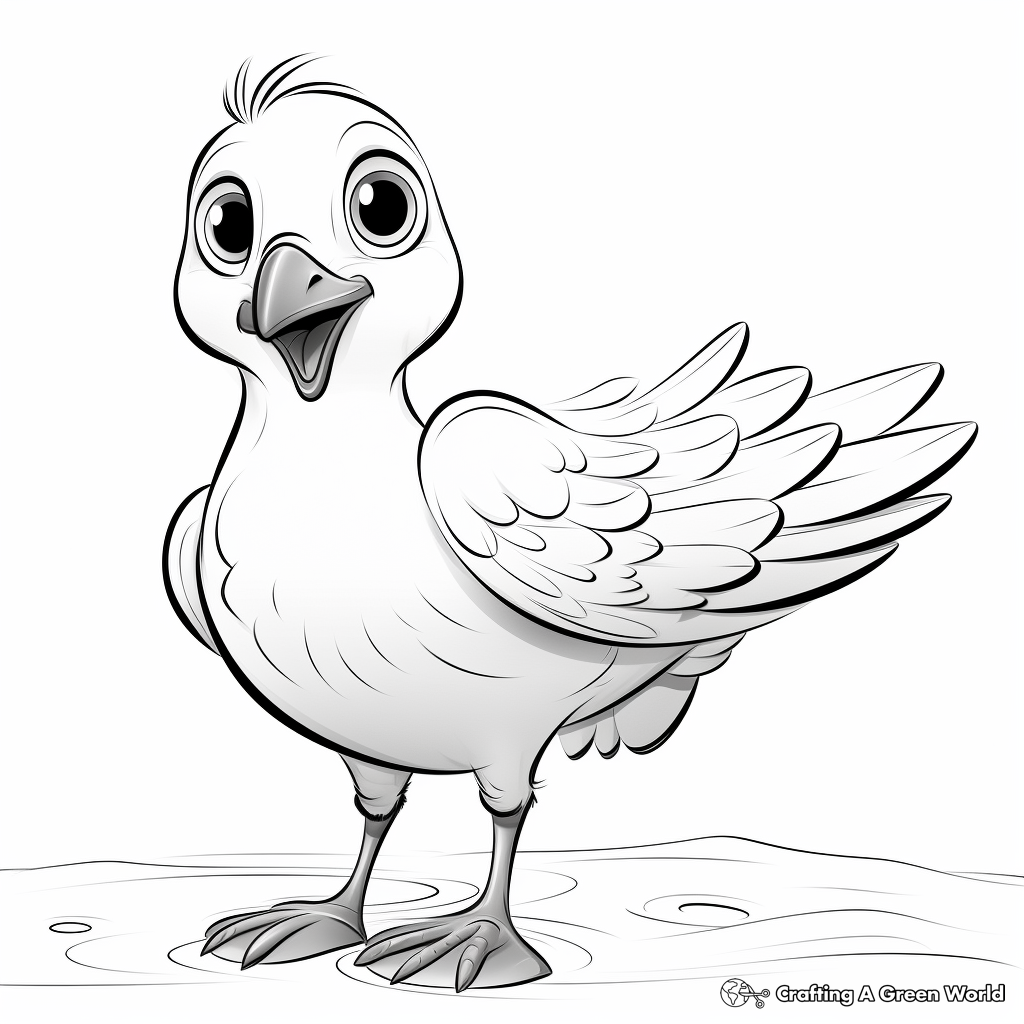 Fun Cartoon Seagull Coloring Sheets 4