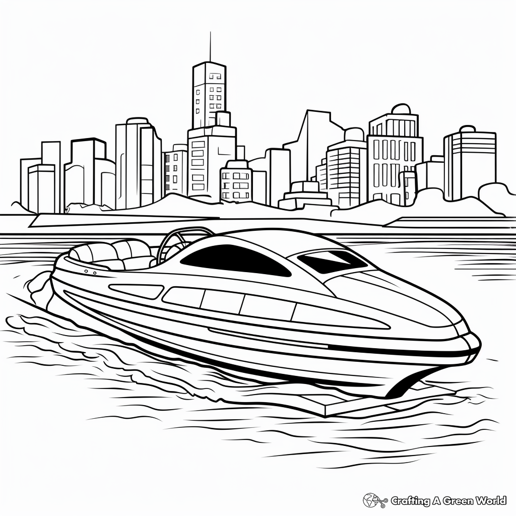 Fun Cartoon Speedboat Coloring Pages 2