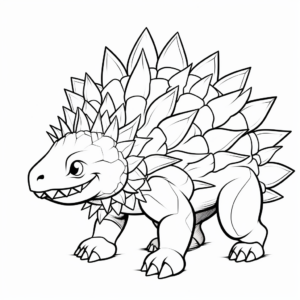 Fun Cartoon Stegosaurus Coloring Sheets for Kids 1