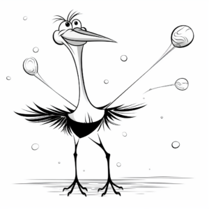 Fun Cartoon Stork Coloring Pages 2