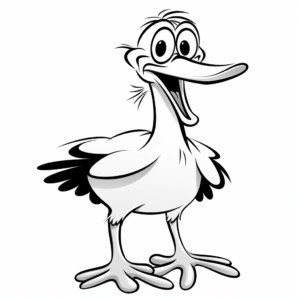 Fun Cartoon Stork Coloring Pages 3