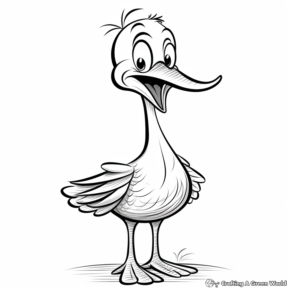 Fun Cartoon Stork Coloring Pages 4