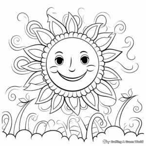 Fun Cartoon Sun Coloring Pages 2