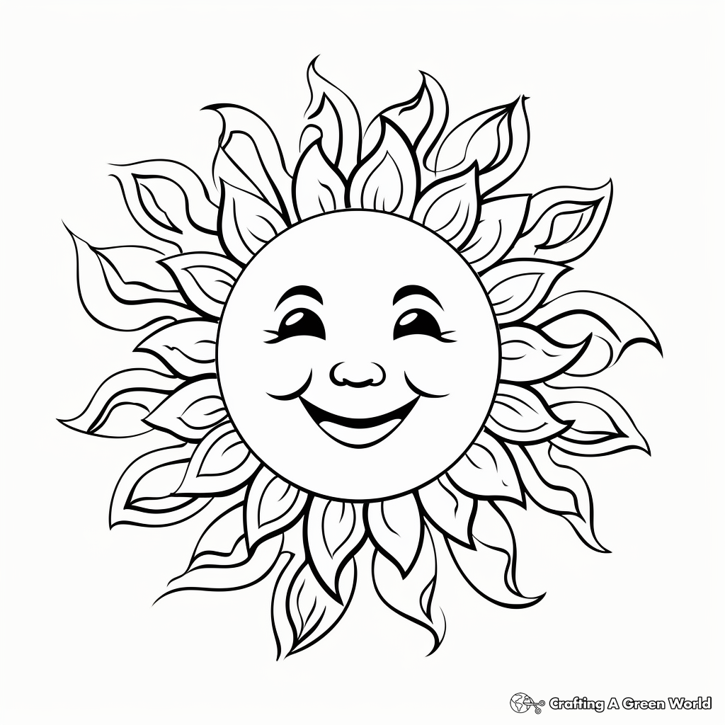 Fun Cartoon Sun Coloring Pages 3
