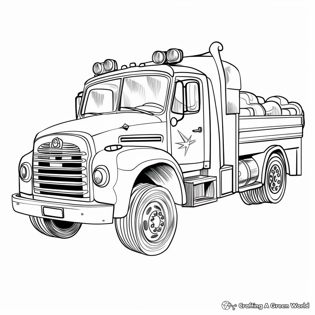 Fun Cartoons Fire Truck Coloring Pages 1
