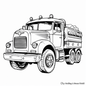 Fun Cartoons Fire Truck Coloring Pages 2