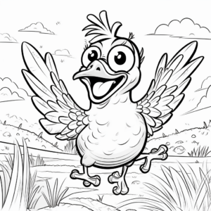Fun Chicken-In-Action Coloring Pages 2