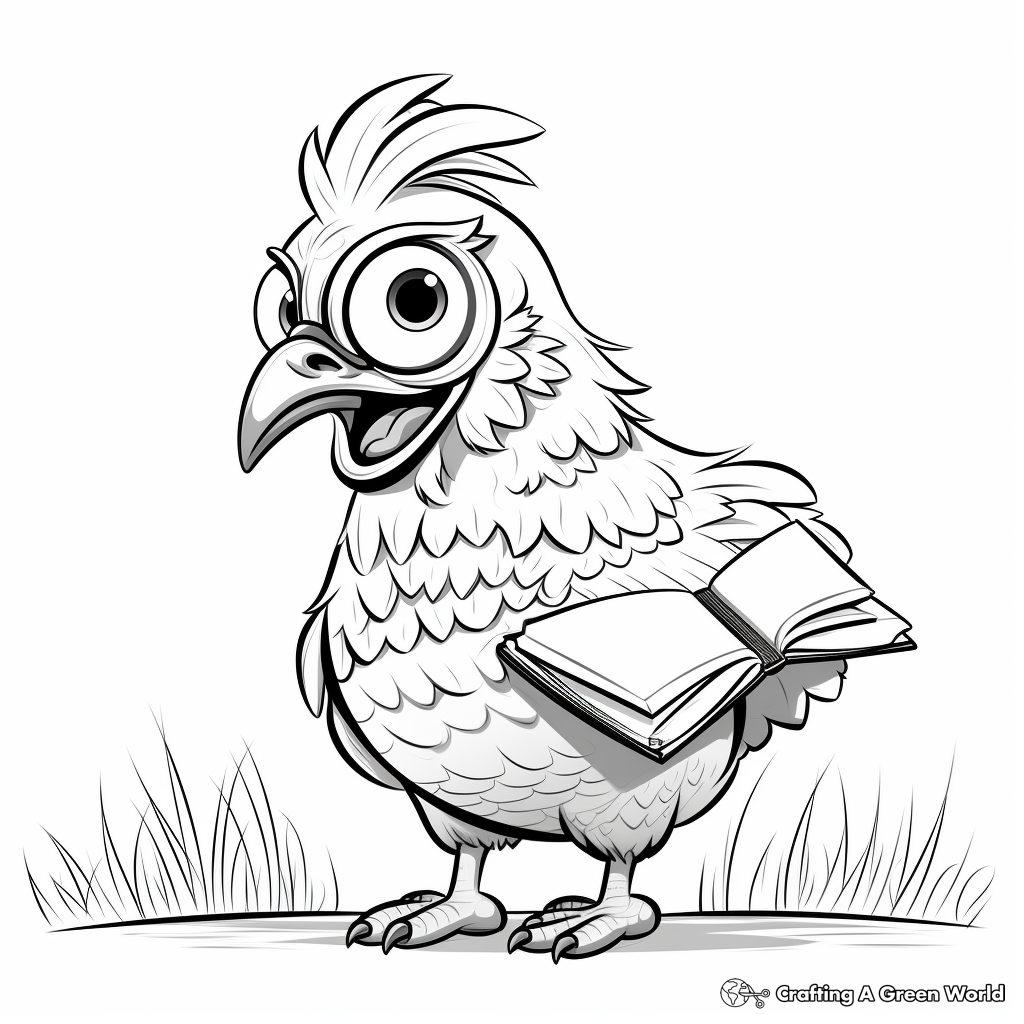 Fun Chicken-In-Action Coloring Pages 4