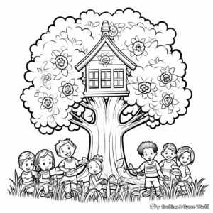 Fun Children's Arbor Day Celebration Coloring Pages 2