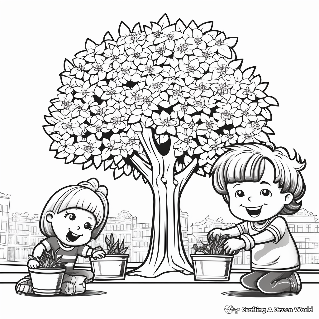 Fun Children's Arbor Day Celebration Coloring Pages 4