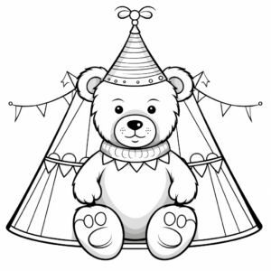 Fun Circus Bear Coloring Pages For Entertainment 3