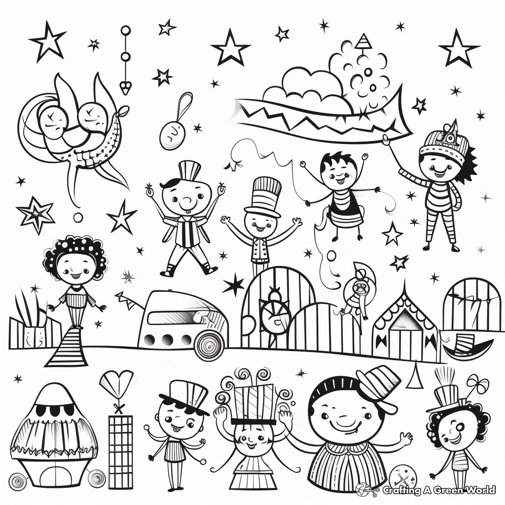 Fun Circus Stage Coloring Pages for Kid 3