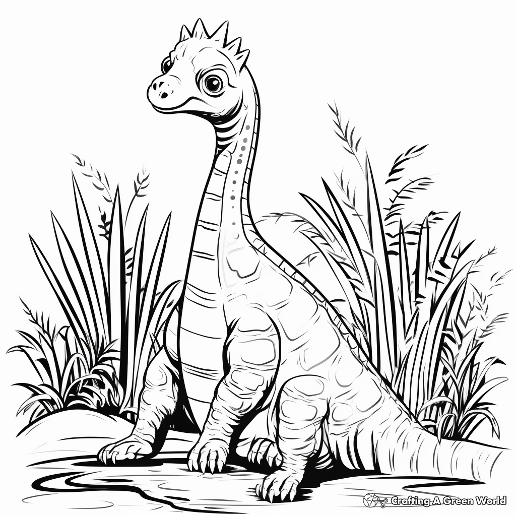 Fun Corythosaurus Coloring Pages for Kids 1