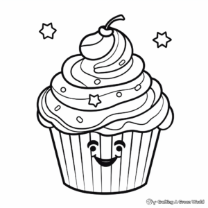 Fun Cupcake Coloring Pages for Kids 1