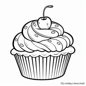 Fun Cupcake Coloring Pages for Kids 3