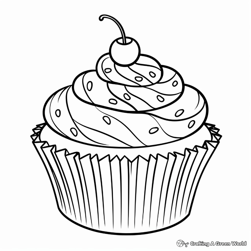 Fun Cupcake Coloring Pages for Kids 4