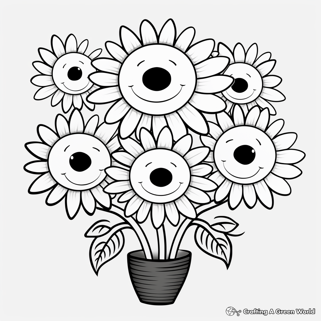 Fun Daisy Pattern Coloring Pages for Children 2