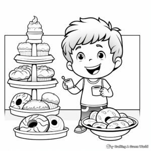 Fun Donut Shop Coloring Pages 1