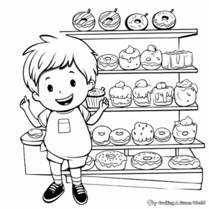 Fun Donut Shop Coloring Pages 2