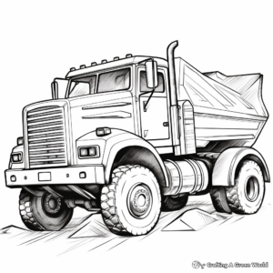 Fun Dump Truck Race Coloring Pages 1