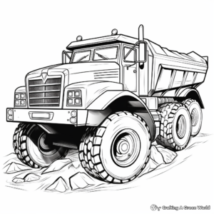 Fun Dump Truck Race Coloring Pages 2