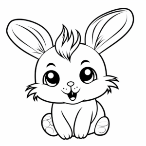 Fun Easter Kawaii Bunny Coloring Pages 1