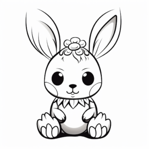 Fun Easter Kawaii Bunny Coloring Pages 2