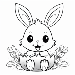 Fun Easter Kawaii Bunny Coloring Pages 3