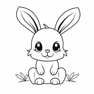 Fun Easter Kawaii Bunny Coloring Pages 4