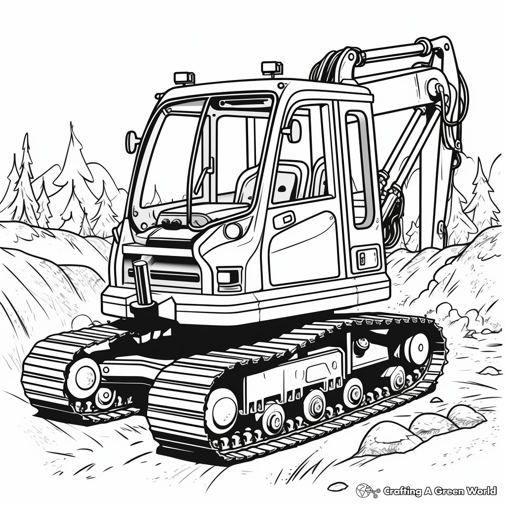 Fun Excavator Coloring Sheets for Children 1
