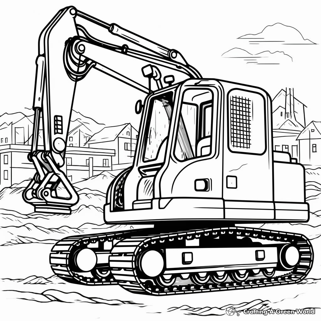 Fun Excavator Coloring Sheets for Children 2