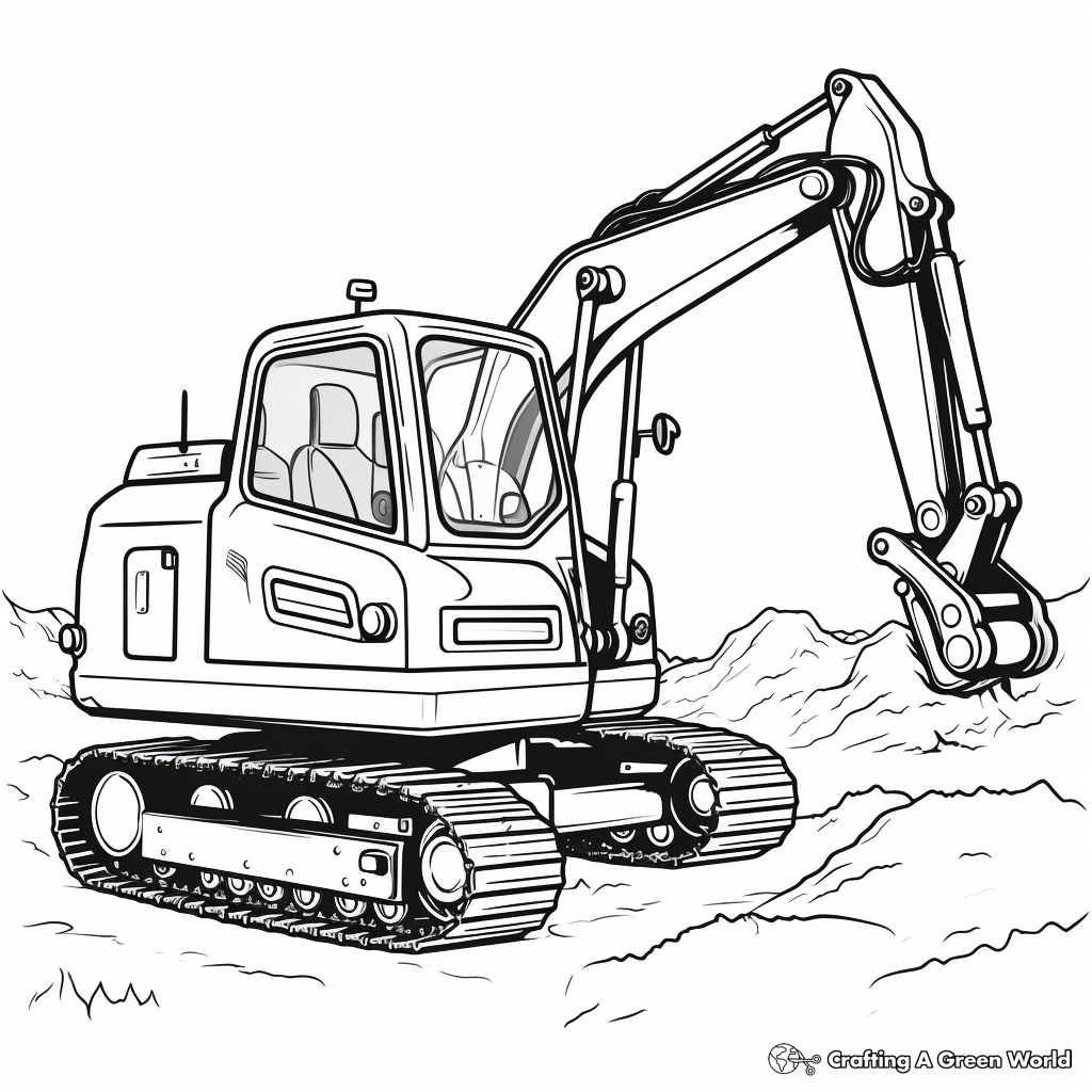 Fun Excavator Coloring Sheets for Children 4