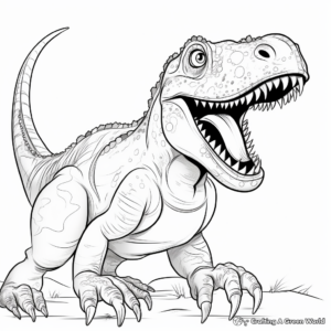 Fun Fact and Color: Tarbosaurus Educational Coloring Pages 2