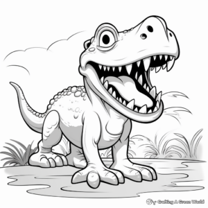 Fun Fact and Color: Tarbosaurus Educational Coloring Pages 3