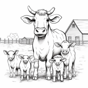 Fun Farm Animal Families Coloring Pages 4