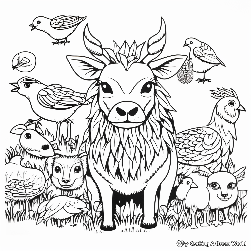 Fun Farm Animals Coloring Pages 3