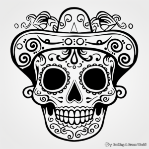 Fun Fiesta Sugar Skull Coloring Pages 2