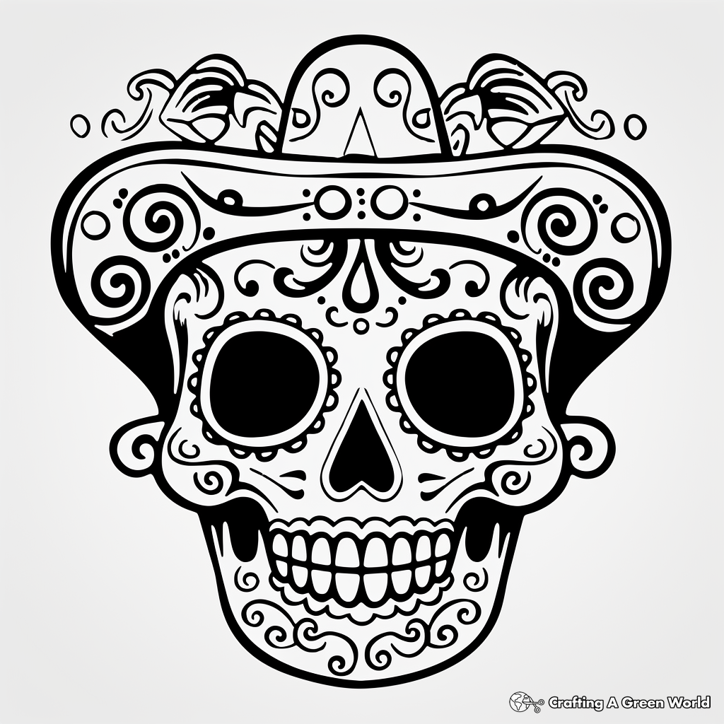 Fun Fiesta Sugar Skull Coloring Pages 2