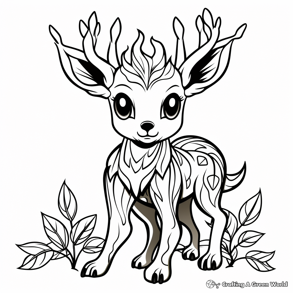 Fun-Filled Autumn Deerling Coloring Pages 3