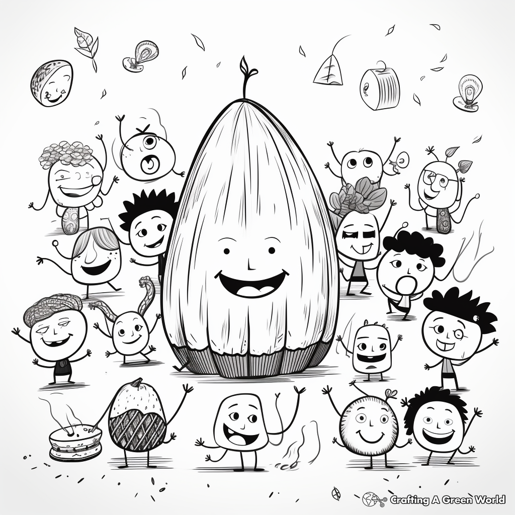 Fun-Filled Avocado Party Coloring Pages 3