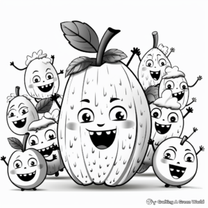 Fun-Filled Avocado Party Coloring Pages 4