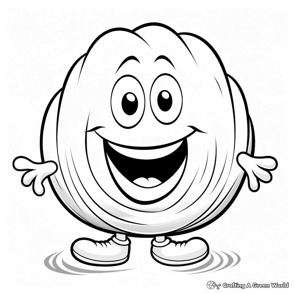 Fun-Filled Cartoon Clam Coloring Pages 1