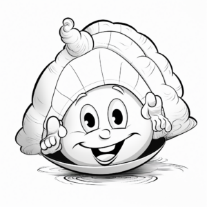 Fun-Filled Cartoon Clam Coloring Pages 4