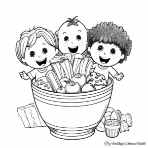 Fun-filled Fast Food Group Coloring Pages 1