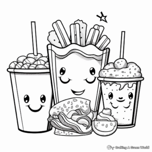 Fun-filled Fast Food Group Coloring Pages 2