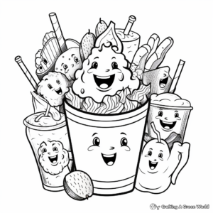 Fun-filled Fast Food Group Coloring Pages 3
